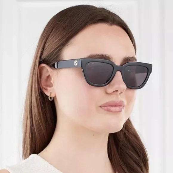 Gucci | Accessories | New Gg578s 01 Gucci Black Grey Cat Eye Women